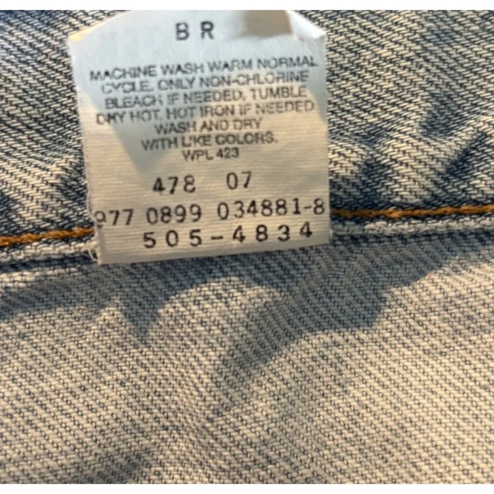Levis 505 Jeans Mens 36x32 Denim Y2K Straight Leg Regular Fit Light Wash 90s Y2K